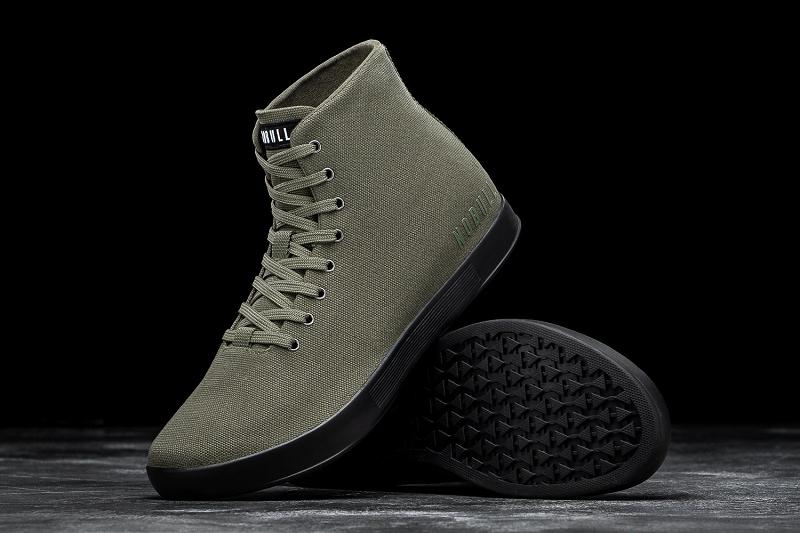 Dark / Green Nobull High-Top Ivy Canvas Women's Trainers | CA P1964J